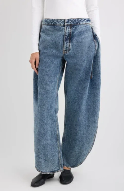 Alaïa Barrel-leg Jeans In Blue