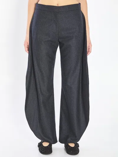 ALAÏA PETAL TROUSERS IN WOOL FLANNEL