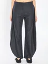 Alaïa Alaia Petal Trousers In Wool Flannel In Gray