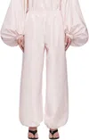 Alaïa Womens Rose Pale Balloon Wide-leg Silk Trousers In Pink