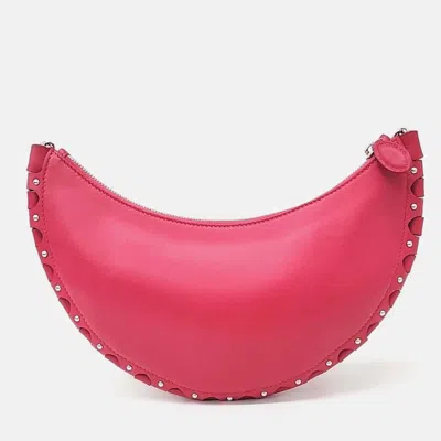 Pre-owned Alaïa Pink Leather Demi Lune Shoulder Bag