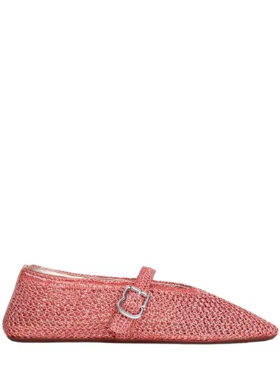 Alaïa Pink Round-toe Ballet Flats In Brown