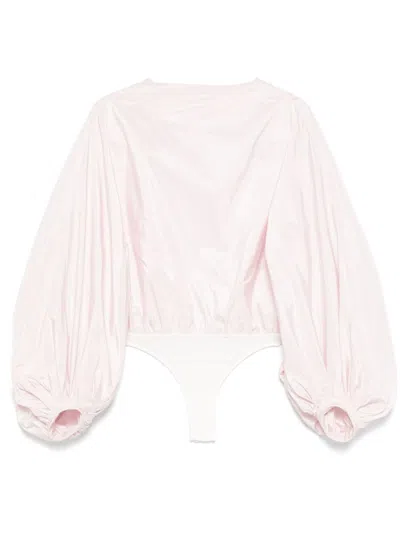 ALAÏA PINK TAFFETA BODYSUIT