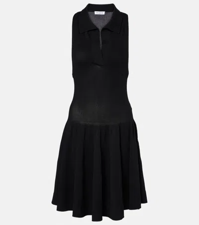 Alaïa Piquet Polo Dress In Black