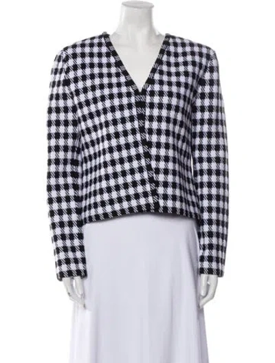 Pre-owned Alaïa Plaid Print Evening Jacket W/ Tags In Black