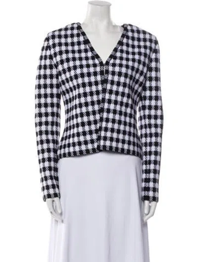 Pre-owned Alaïa Plaid Print Evening Jacket W/ Tags In Black
