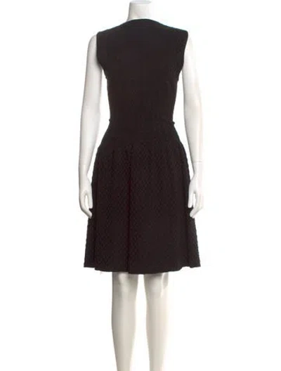 Pre-owned Alaïa Plaid Print Knee-length Dress In Black