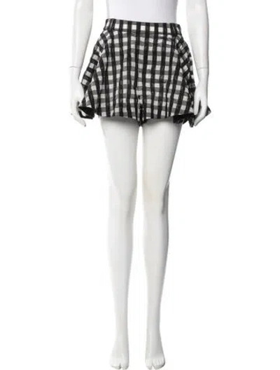 Pre-owned Alaïa Plaid Print Mini Shorts W/ Tags In Black