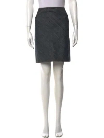 Pre-owned Alaïa Plaid Print Mini Skirt In Blue