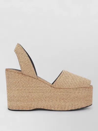 Alaïa Platform Slingback Espadrilles Peep Toe In Gold