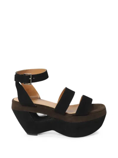 Pre-owned Alaïa Platform Wedge Sandals In Black