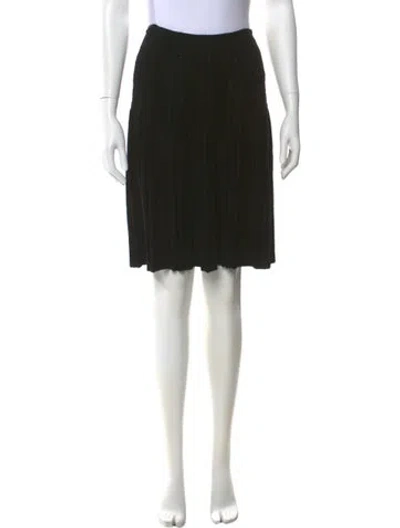 Pre-owned Alaïa Pleated Accents Knee-length Skirt In Black