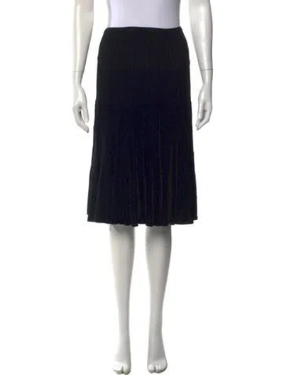 Pre-owned Alaïa Pleated Accents Knee-length Skirt In Black