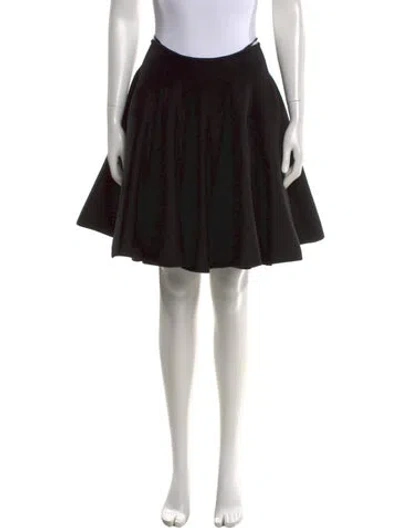 Pre-owned Alaïa Pleated Accents Knee-length Skirt In Black