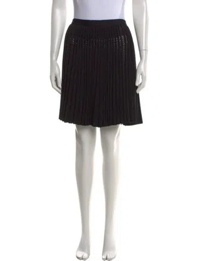 Pre-owned Alaïa Pleated Accents Knee-length Skirt In Black