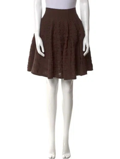 Pre-owned Alaïa Pleated Accents Knee-length Skirt In Gray