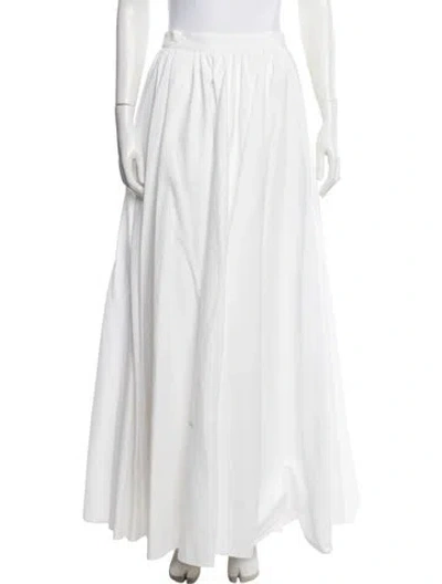 Pre-owned Alaïa Pleated Accents Long Skirt In White