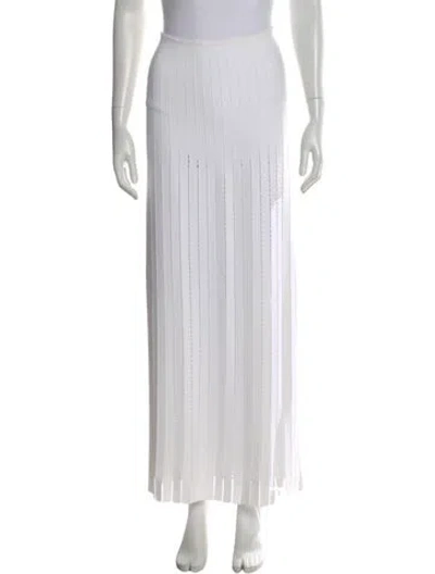 Pre-owned Alaïa Pleated Accents Long Skirt In White