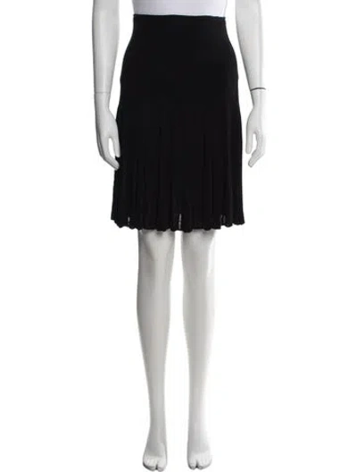 Pre-owned Alaïa Pleated Accents Midi Length Skirt In Black