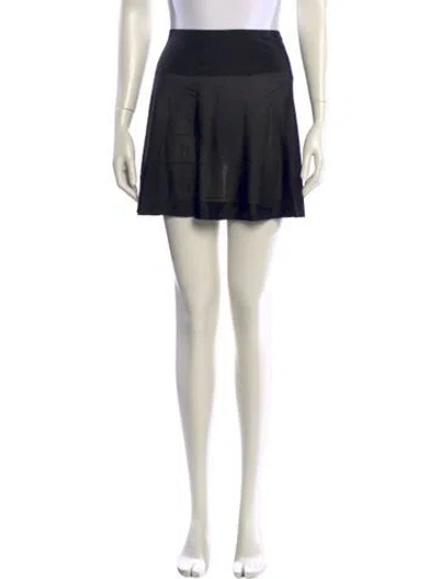 Pre-owned Alaïa Pleated Accents Mini Skirt In Black