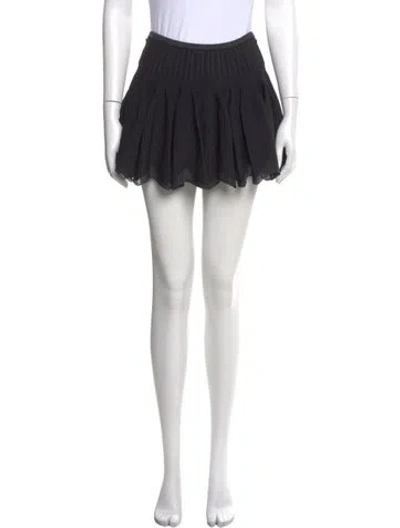 Pre-owned Alaïa Pleated Accents Mini Skirt In Black