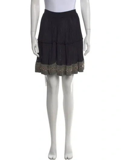 Pre-owned Alaïa Pleated Accents Mini Skirt In Black