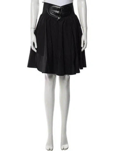 Pre-owned Alaïa Pleated Accents Mini Skirt In Black
