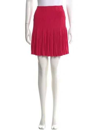 Pre-owned Alaïa Pleated Accents Mini Skirt In Pink
