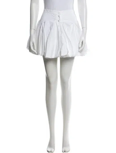 Pre-owned Alaïa Pleated Accents Mini Skirt W/ Tags In White