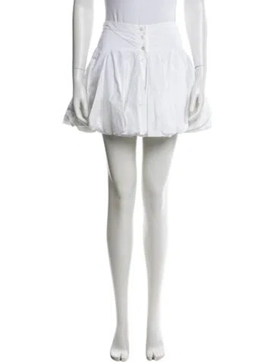 Pre-owned Alaïa Pleated Accents Mini Skirt W/ Tags In White