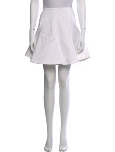 Pre-owned Alaïa Pleated Accents Mini Skirt In White