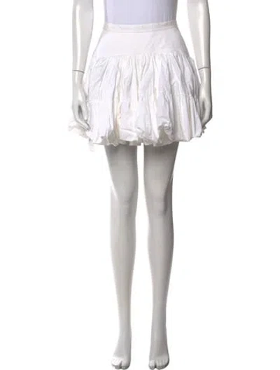 Pre-owned Alaïa Pleated Accents Mini Skirt In White