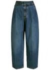 Alaïa Pleated Barrel-leg Jeans In Black