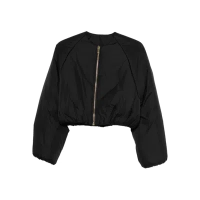 Alaïa Pleated Bomber Jacket In Black