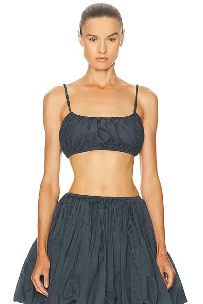 Alaïa Pleated Bralette Top In Blue