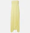Alaïa Pleated Bustier Dress In Yellow