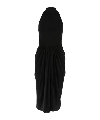 ALAÏA ALAÏA SLEEVELESS GATHERED DRAPED MAXI DRESS