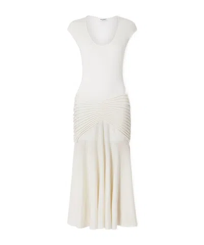 Alaïa Pleated Dress In White