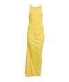 Alaïa Pleated Dress In Yellow