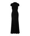 Alaïa Womens Alaia Gathered Sleeveless Stretch-woven Maxi Dress In Black