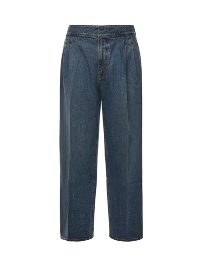 Alaïa Pleated Jeans In Blue