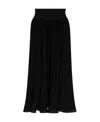 Alaïa Pleated Knitted Midi Skirt In Black
