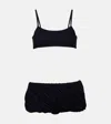 Alaïa Pleated Low-rise Skort Bikini In Black