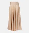 Alaïa Pleated Maxi Skirt In Beige