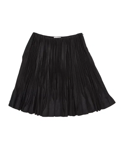 Alaïa Pleated Midi Skirt In Black