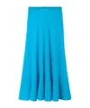Alaïa Circle Mohair And Wool-blend Midi Skirt In Blue