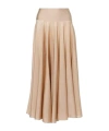 Alaïa Pleated Midi Skirt In Brown
