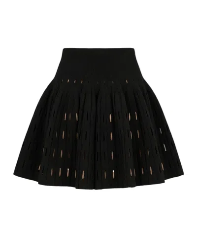 Alaïa Pleated Midi Skirt In Multi