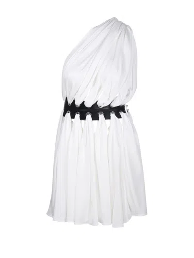 Alaïa Pleated Mini Dress In White