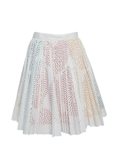 Pre-owned Alaïa Pleated Mini Skirt In White